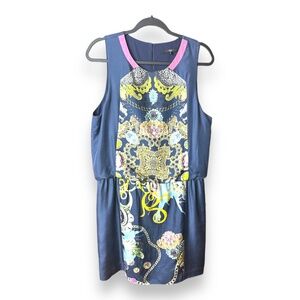 Tibi Silk Dress in Navy and Pink, size 12